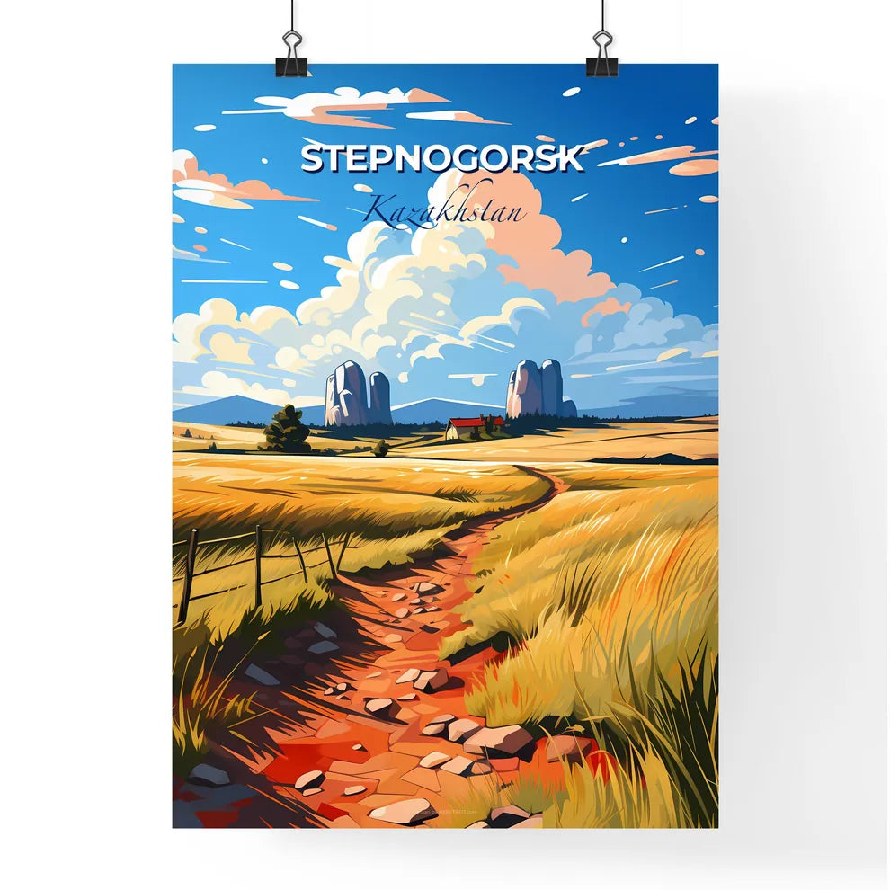 Stepnogorsk, Kazakhstan, A Poster of a dirt path through a field Default Title