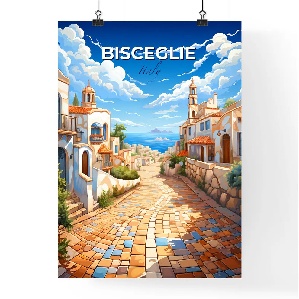 Bisceglie, Italy, A Poster of a street with buildings and trees Default Title