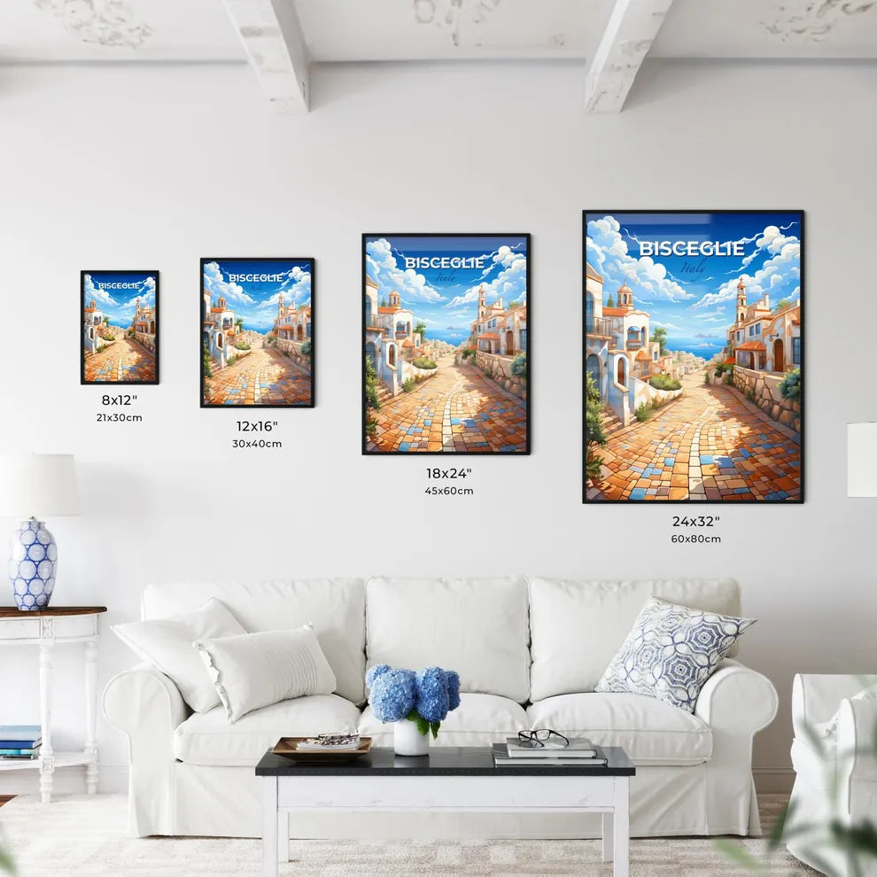 Bisceglie, Italy, A Poster of a street with buildings and trees Default Title