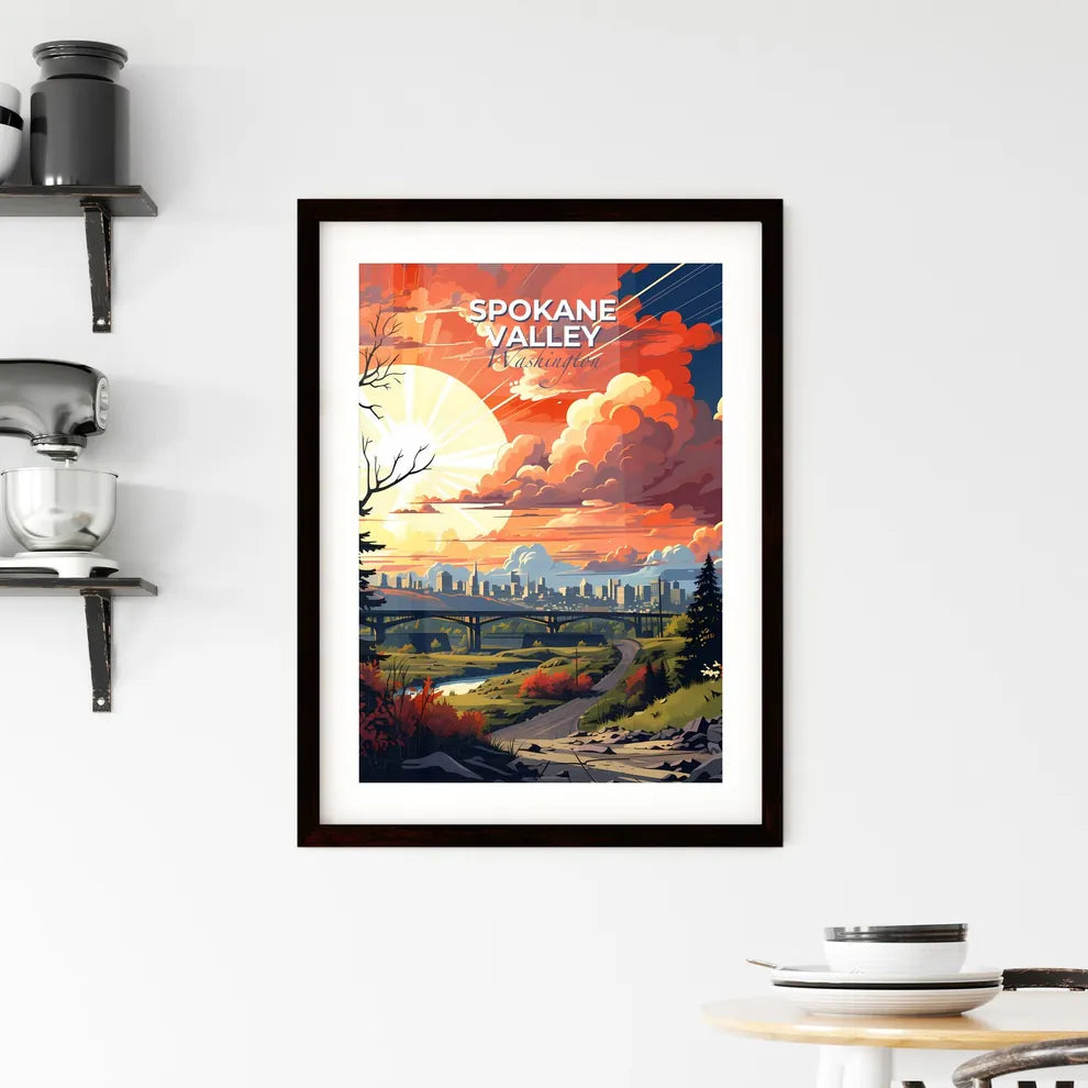 Spokane Valley, Washington, A Poster of a sunset over a city Default Title