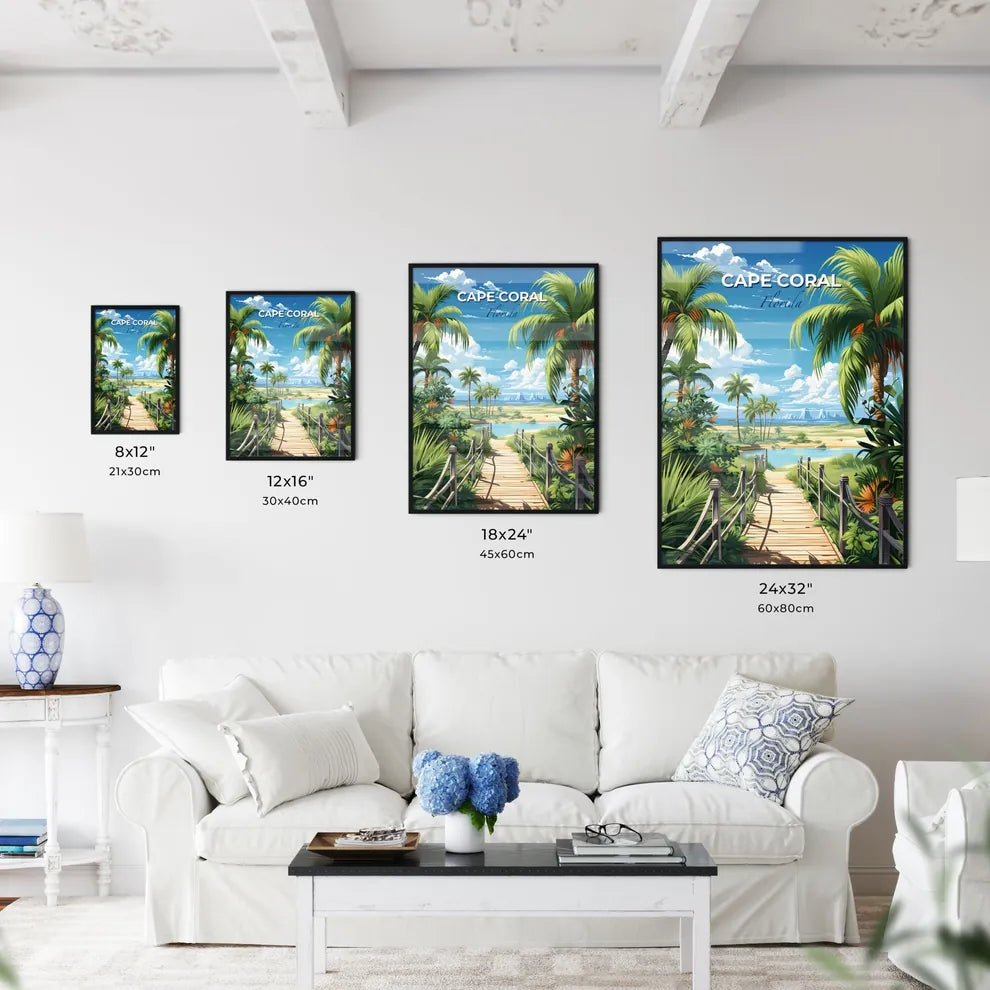 Cape Coral, Florida, A Poster of a wood bridge leading to a beach Default Title