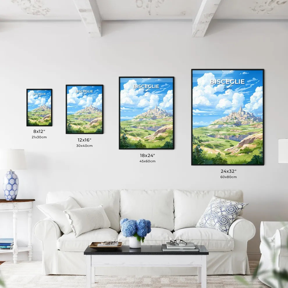 Bisceglie, Italy, A Poster of a landscape of a town on a hill Default Title