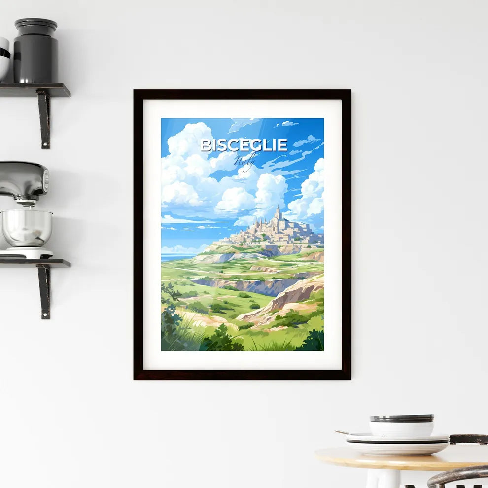 Bisceglie, Italy, A Poster of a landscape of a town on a hill Default Title