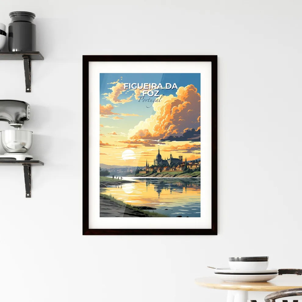 Figueira Da Foz, Portugal, A Poster of a river with a city and buildings in the background Default Title