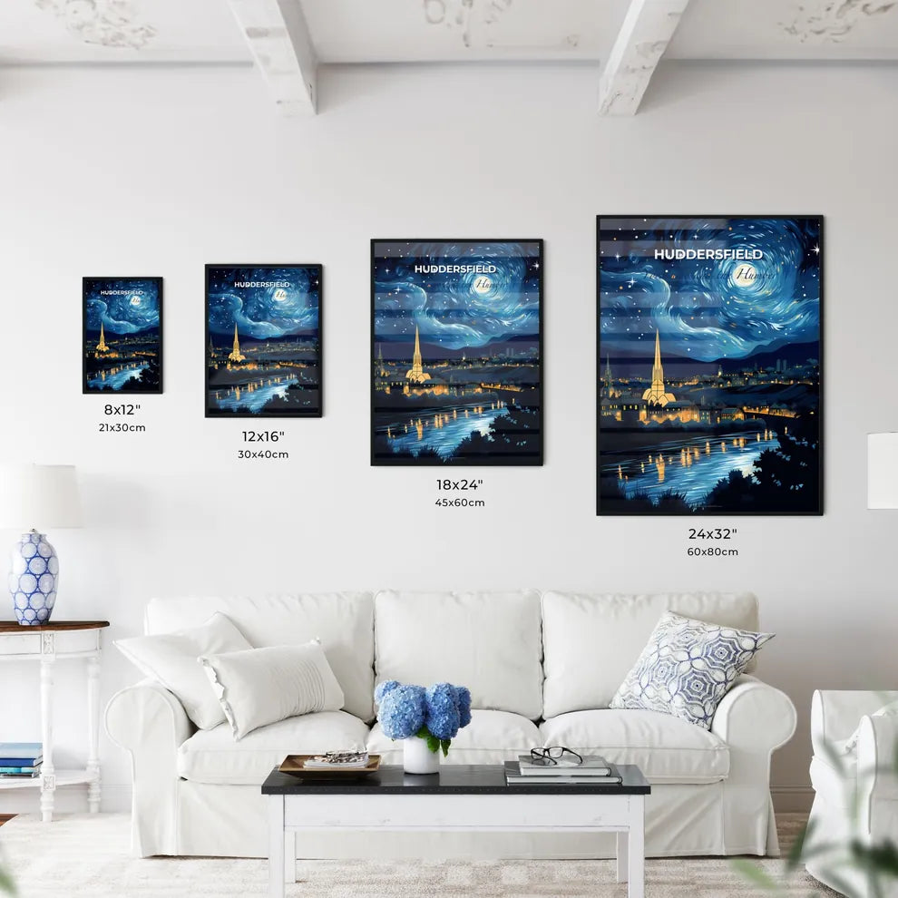 Huddersfield, Yorkshire and the Humber, A Poster of a night sky over a city Default Title