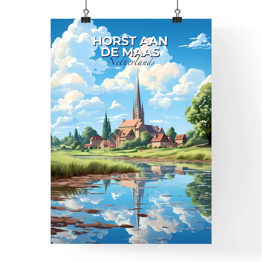 Horst Aan De Maas, Netherlands, A Poster of a water body with a building and trees Default Title