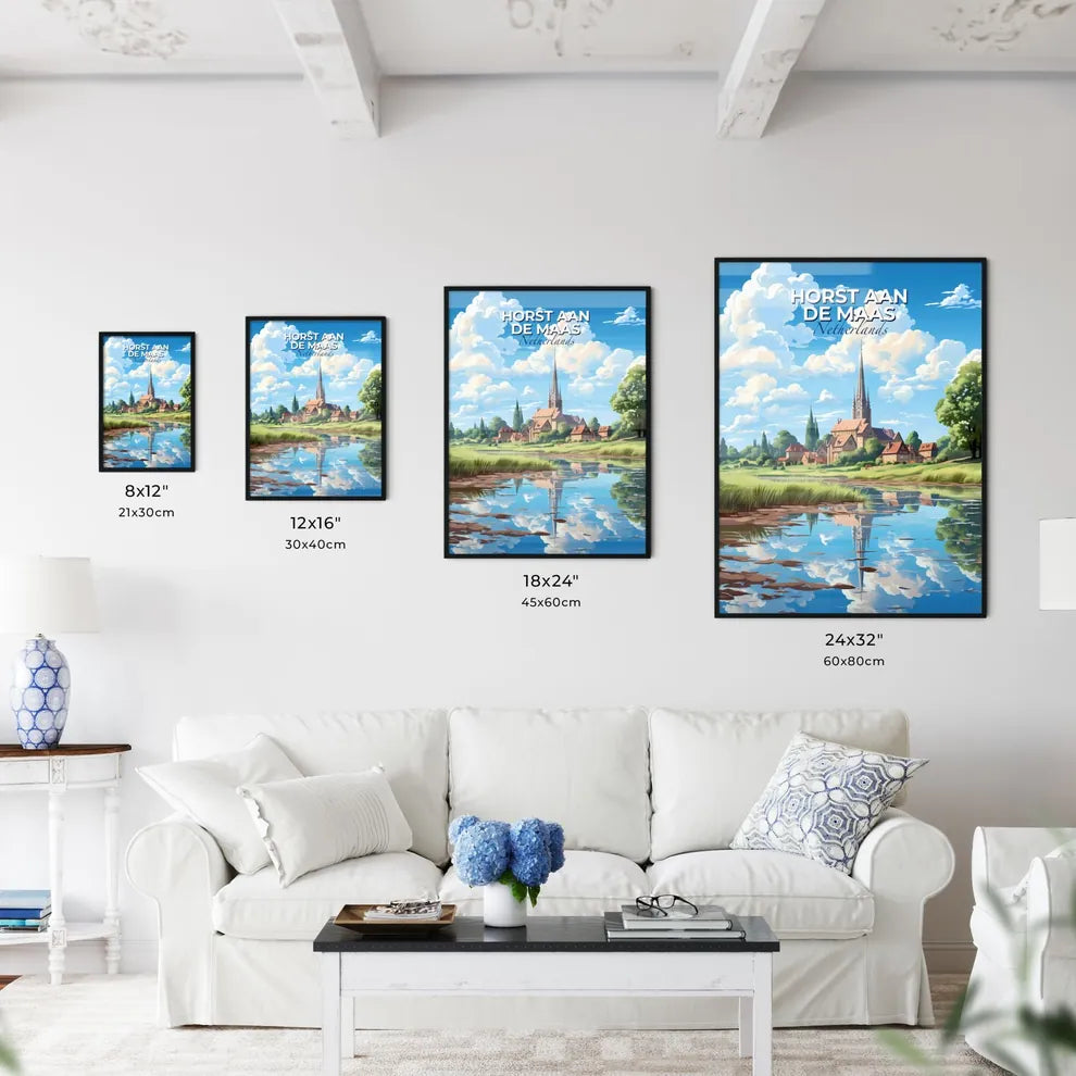 Horst Aan De Maas, Netherlands, A Poster of a water body with a building and trees Default Title