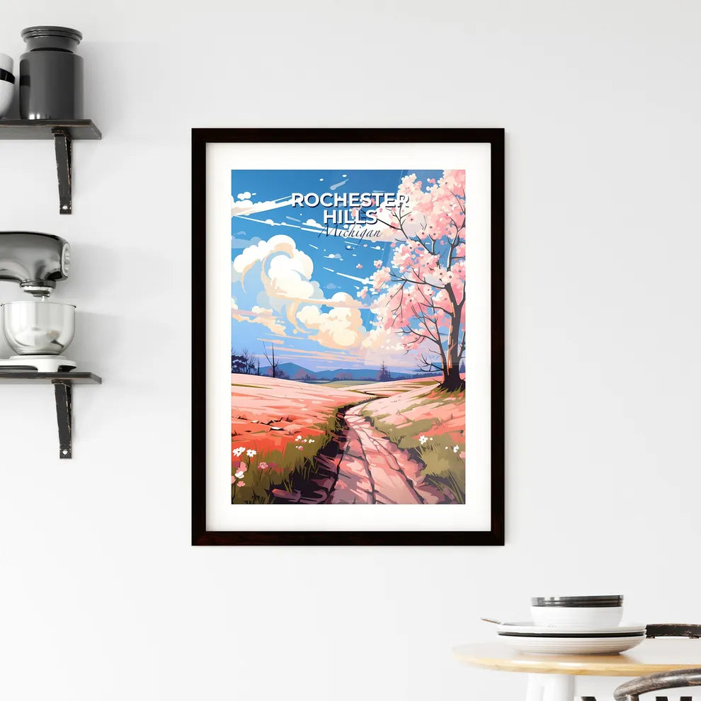 Rochester Hills, Michigan, A Poster of a pink tree with pink flowers Default Title