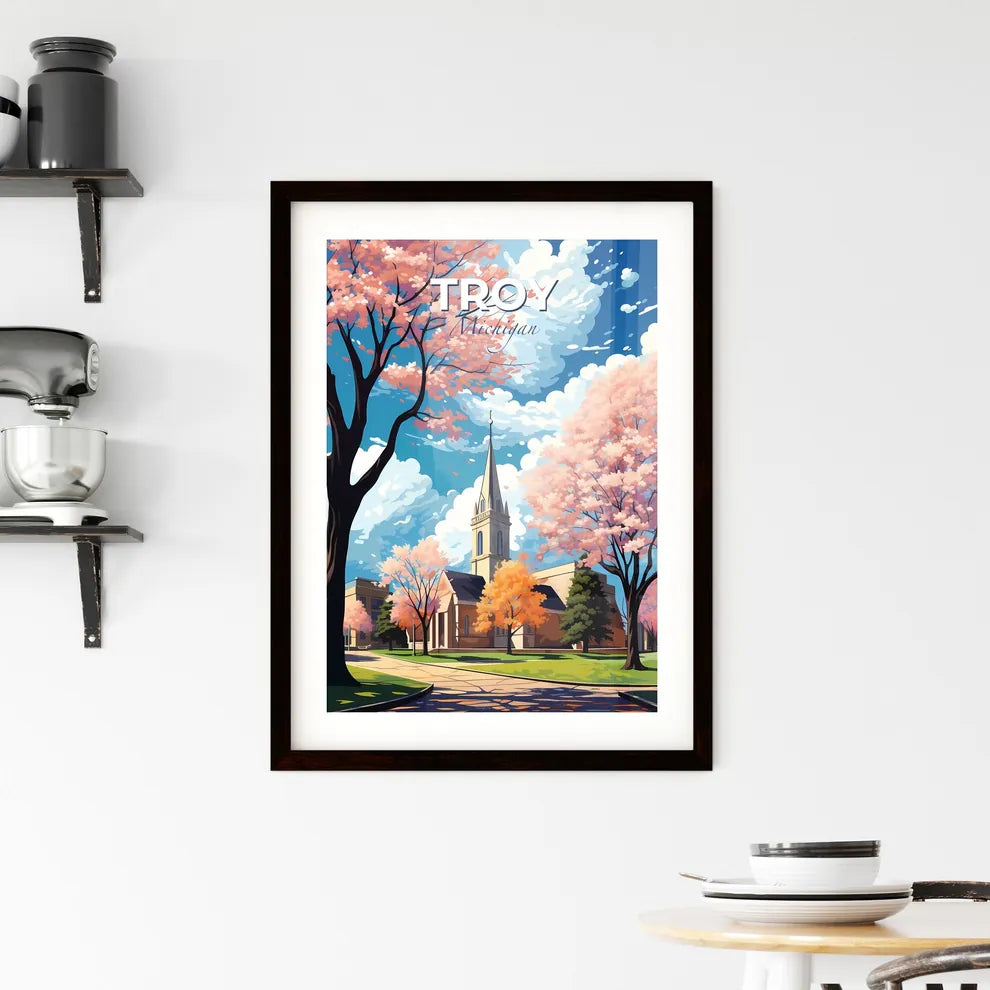 Troy, Michigan, A Poster of a church with trees in front of it Default Title