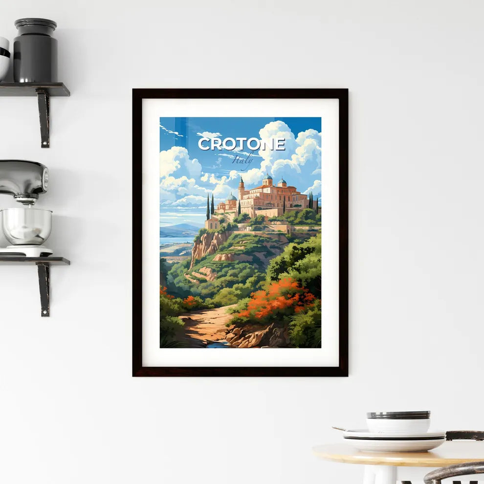 Crotone, Italy, A Poster of a painting of a castle on a hill Default Title