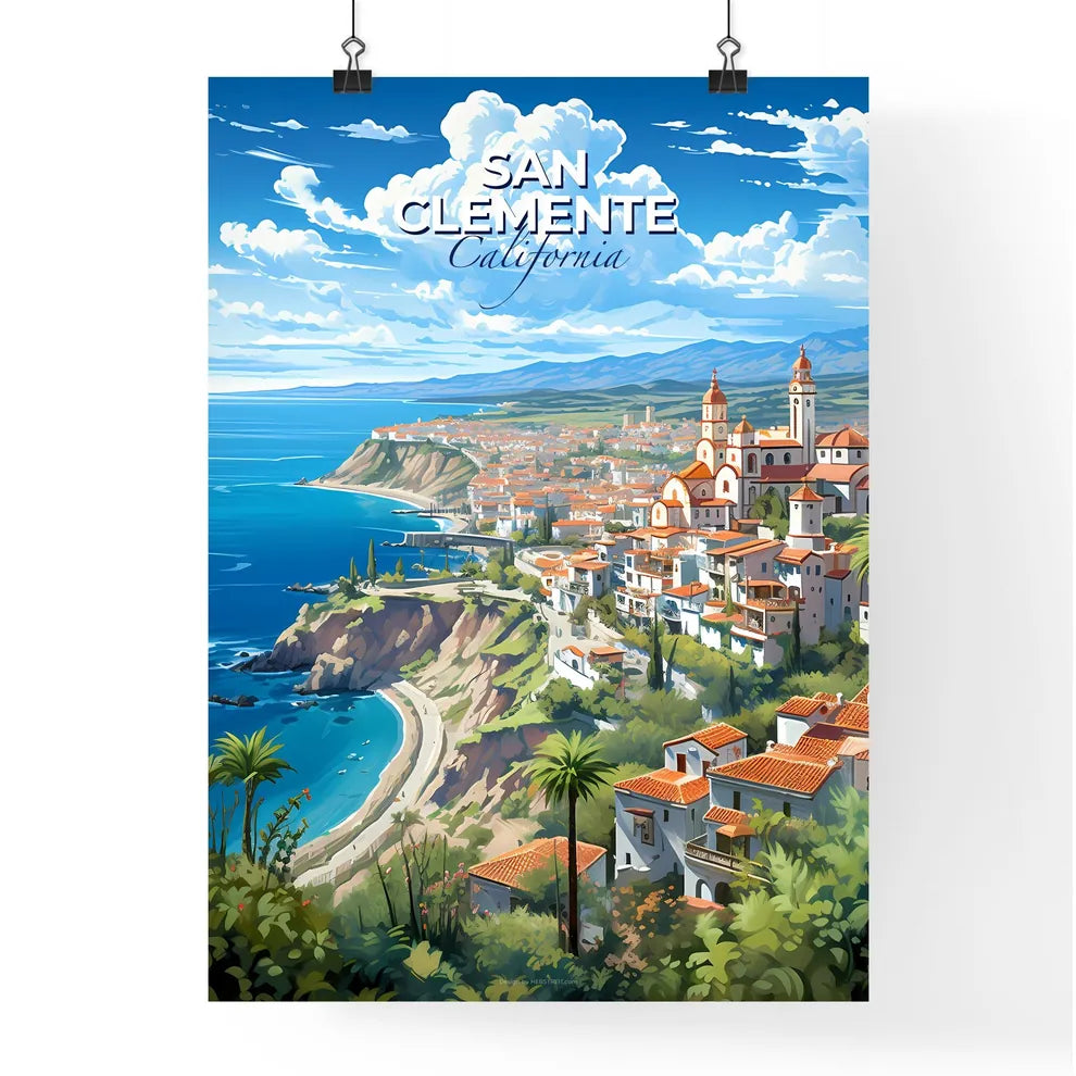 San Clemente, California, A Poster of a city on a cliff by the ocean Default Title