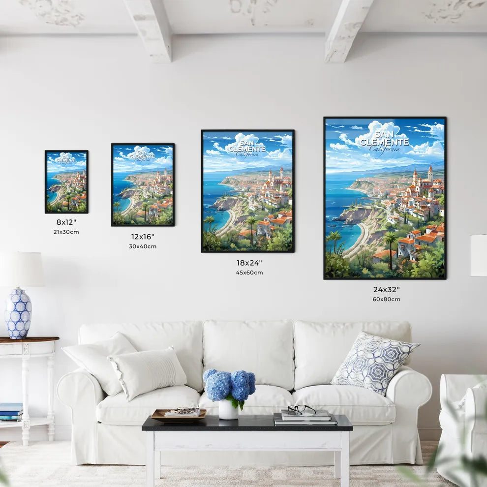 San Clemente, California, A Poster of a city on a cliff by the ocean Default Title