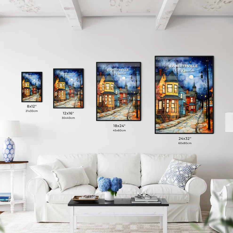 Fayetteville, North Carolina, A Poster of a street with houses and trees in the background Default Title