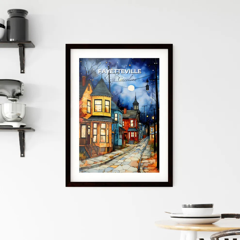 Fayetteville, North Carolina, A Poster of a street with houses and trees in the background Default Title