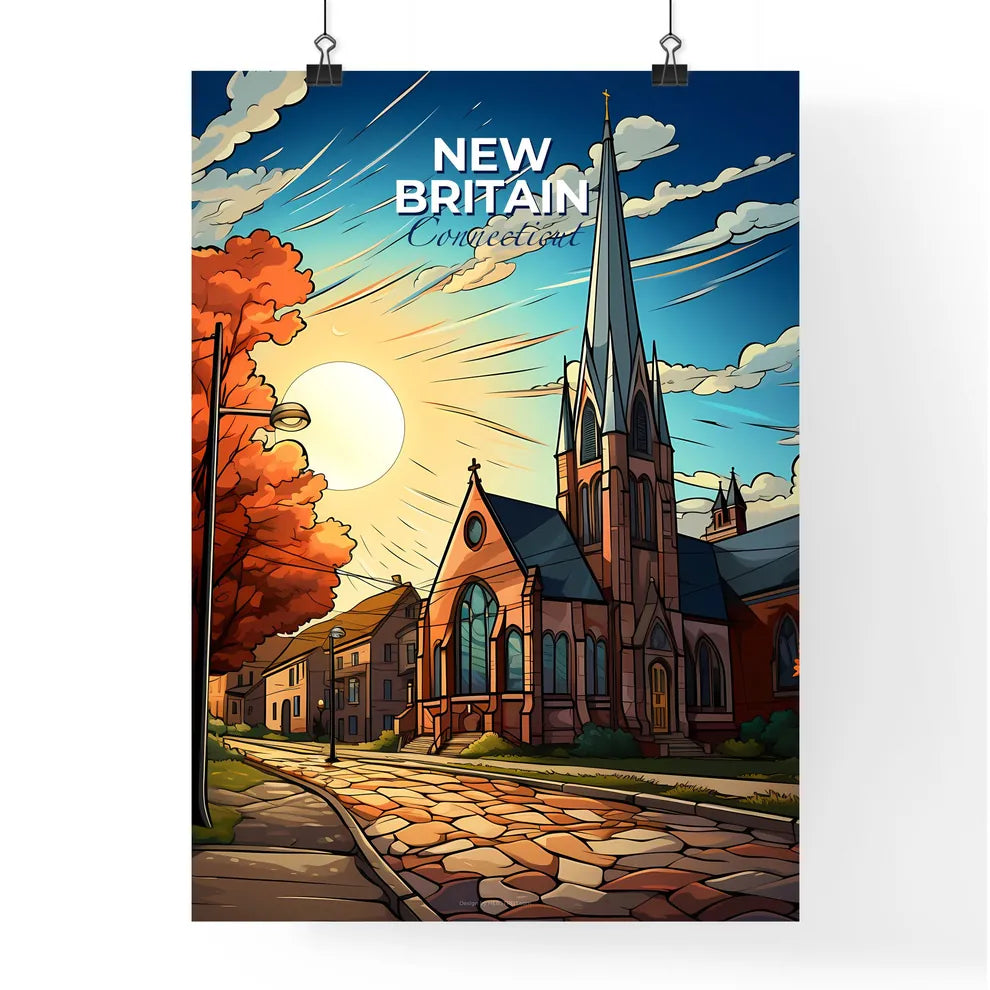 New Britain, Connecticut, A Poster of a church with a steeple and trees in front of it Default Title