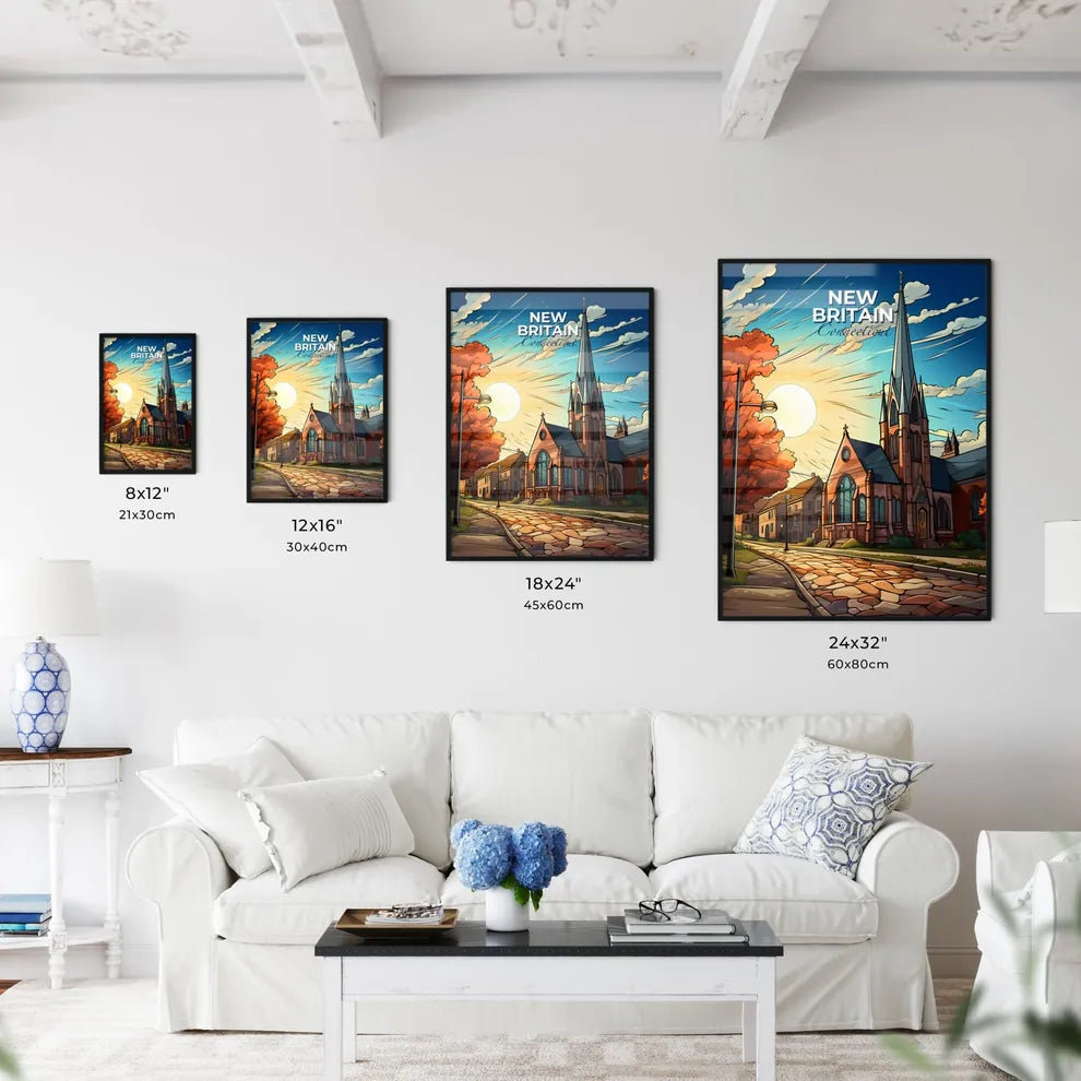 New Britain, Connecticut, A Poster of a church with a steeple and trees in front of it Default Title