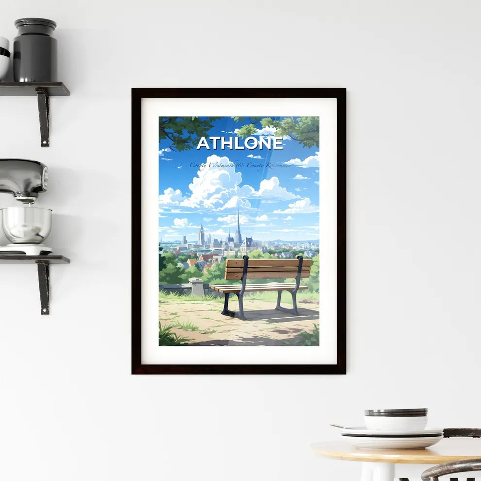 Athlone, County Westmeath & County Roscommon, A Poster of a bench overlooking a city Default Title