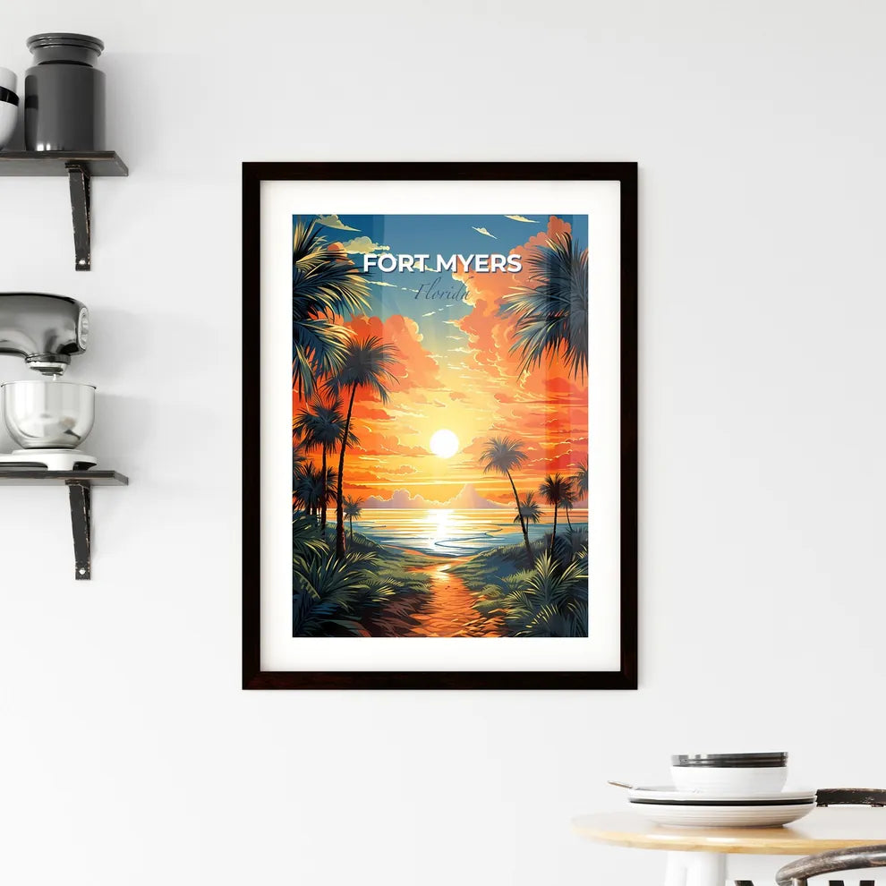 Fort Myers, Florida, A Poster of a sunset over a beach Default Title