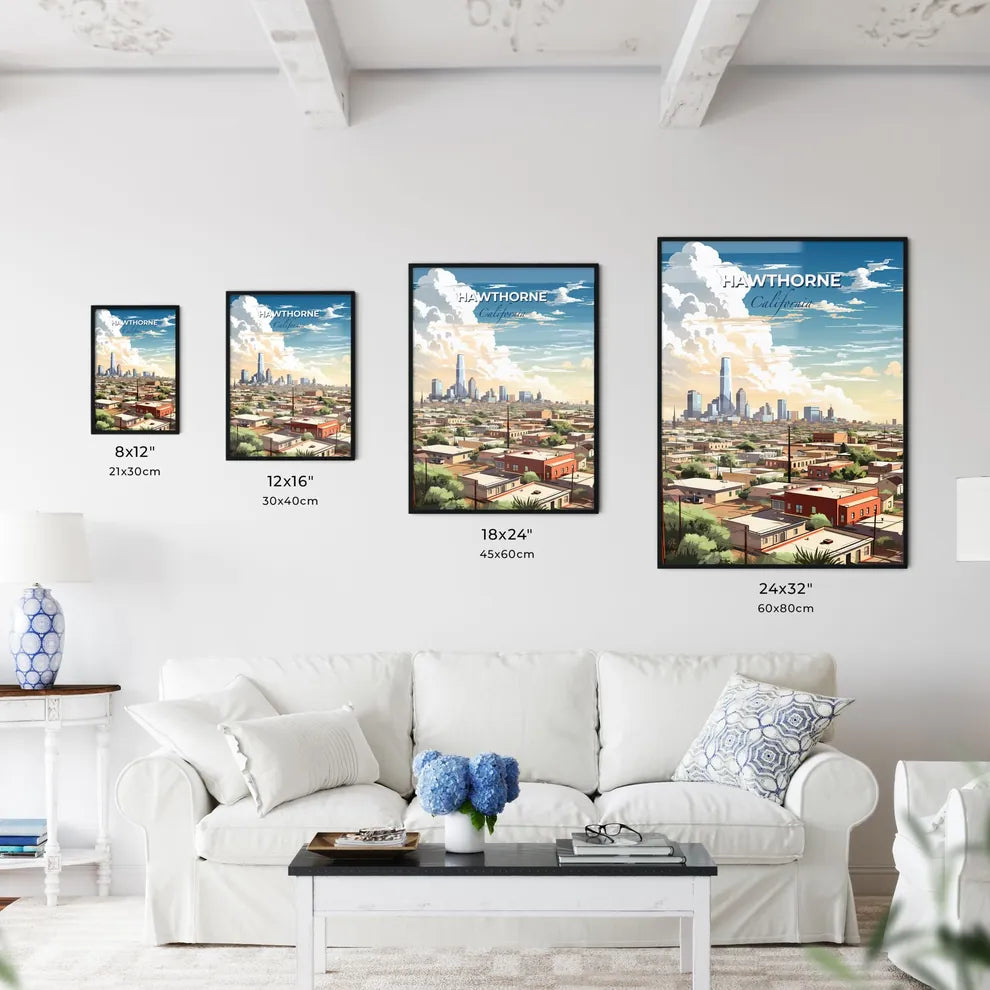 Hawthorne, California, A Poster of a city with a tall tower in the background Default Title