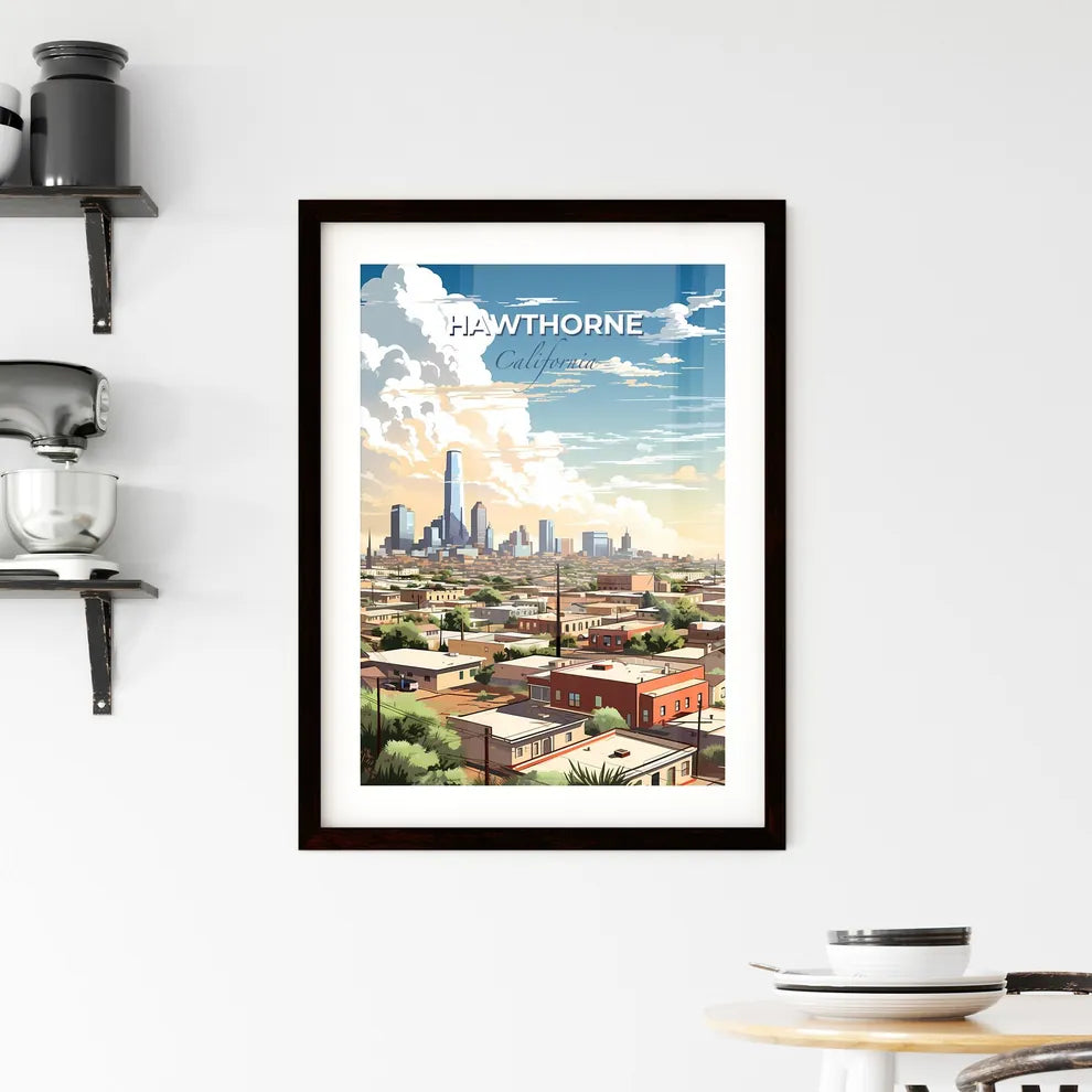 Hawthorne, California, A Poster of a city with a tall tower in the background Default Title