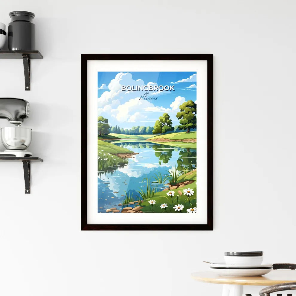 Bolingbrook, Illinois, A Poster of a river with grass and trees Default Title