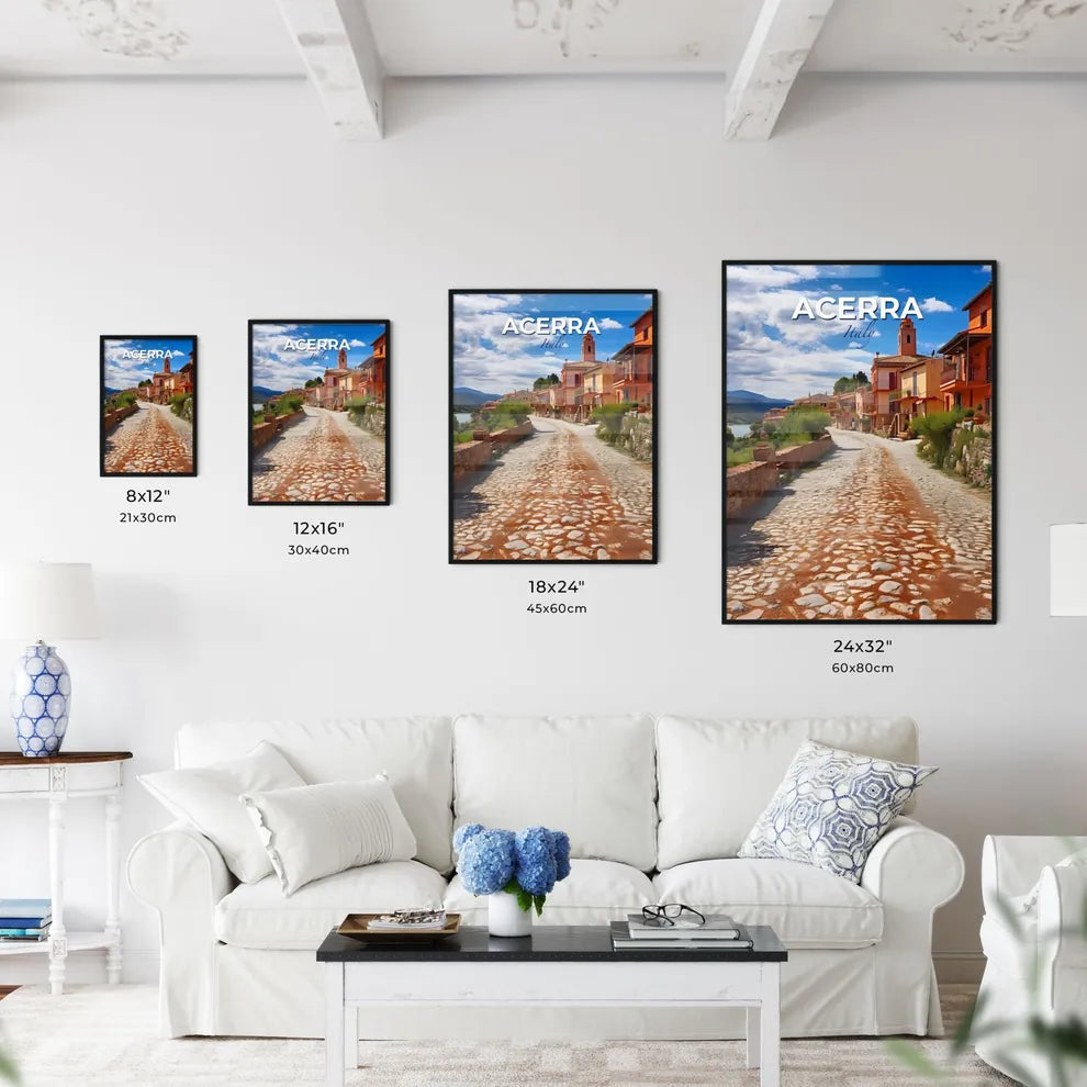 Acerra, Italy, A Poster of a stone road with buildings and trees Default Title