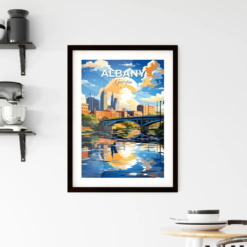 Albany, Georgia, A Poster of a bridge over a river with buildings and trees Default Title