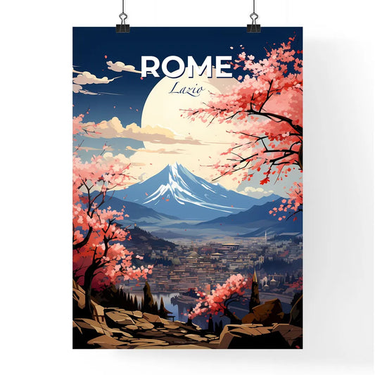 Rome, Lazio, A Poster of a landscape with a mountain and trees Default Title