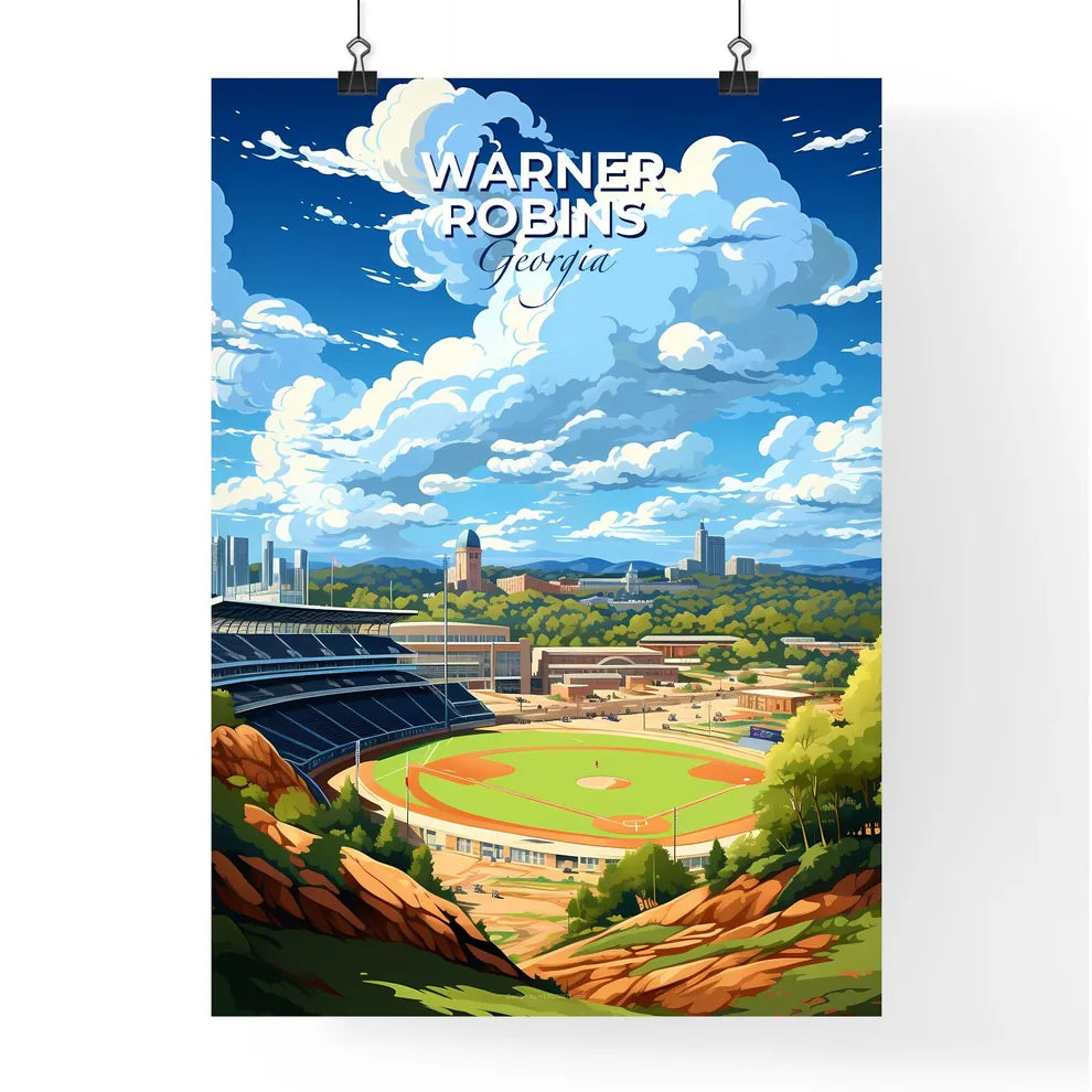 Warner Robins, Georgia, A Poster of a baseball stadium with trees and buildings in the background Default Title