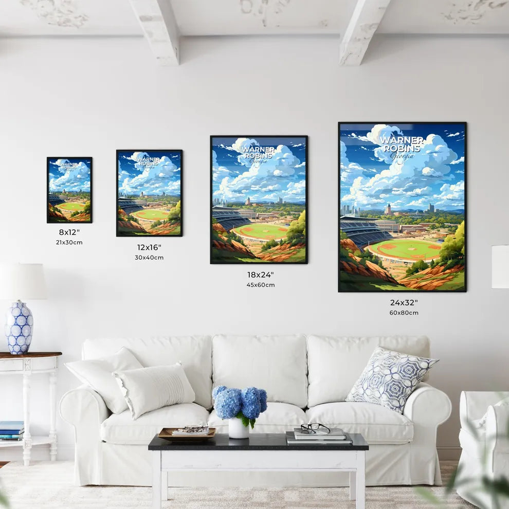 Warner Robins, Georgia, A Poster of a baseball stadium with trees and buildings in the background Default Title