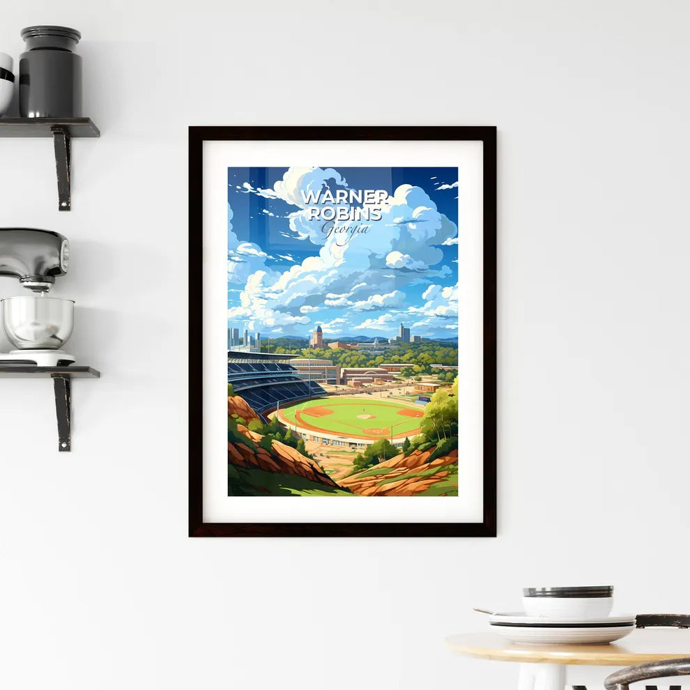 Warner Robins, Georgia, A Poster of a baseball stadium with trees and buildings in the background Default Title