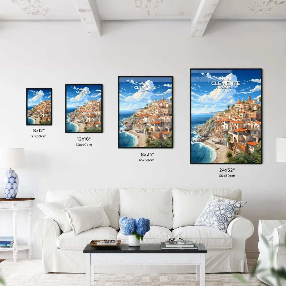 San Clemente, California, A Poster of a city on a cliff by the ocean Default Title