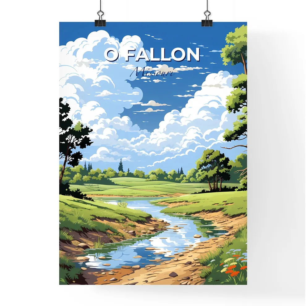 O Fallon, Missouri, A Poster of a river running through a grassy area Default Title