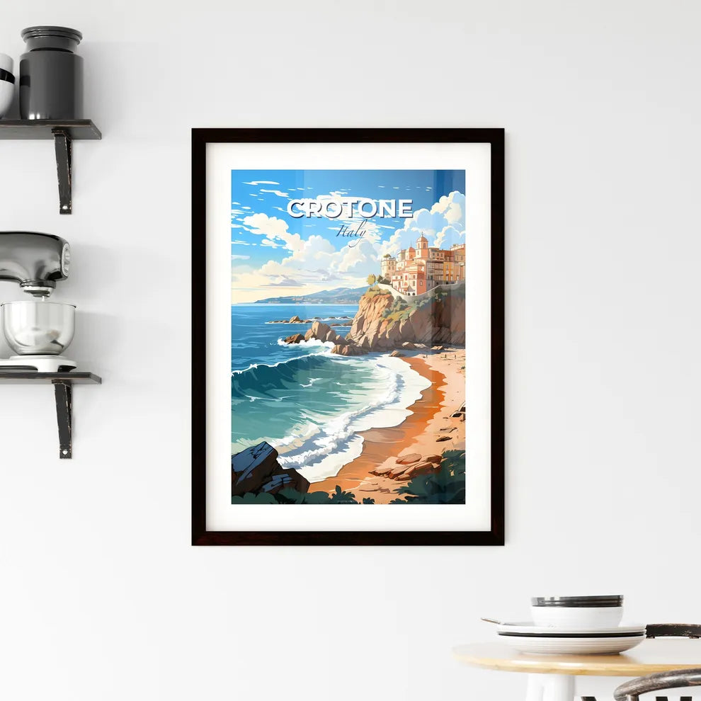 Crotone, Italy, A Poster of a beach with a building on top of it Default Title