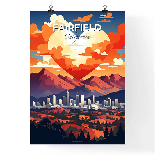 Fairfield, California, A Poster of a heart shaped cloud over a city Default Title