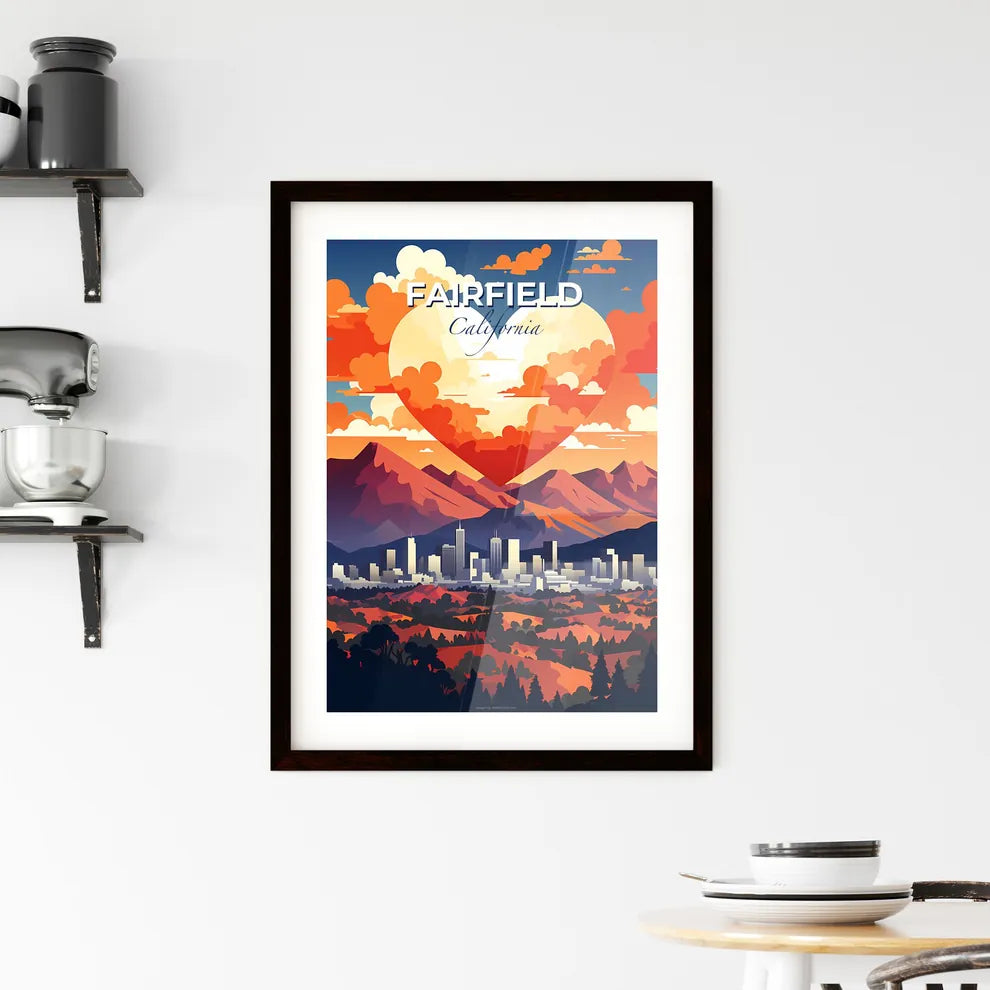 Fairfield, California, A Poster of a heart shaped cloud over a city Default Title