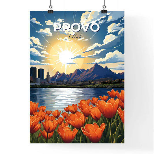 Provo, Utah, A Poster of a city next to a lake Default Title