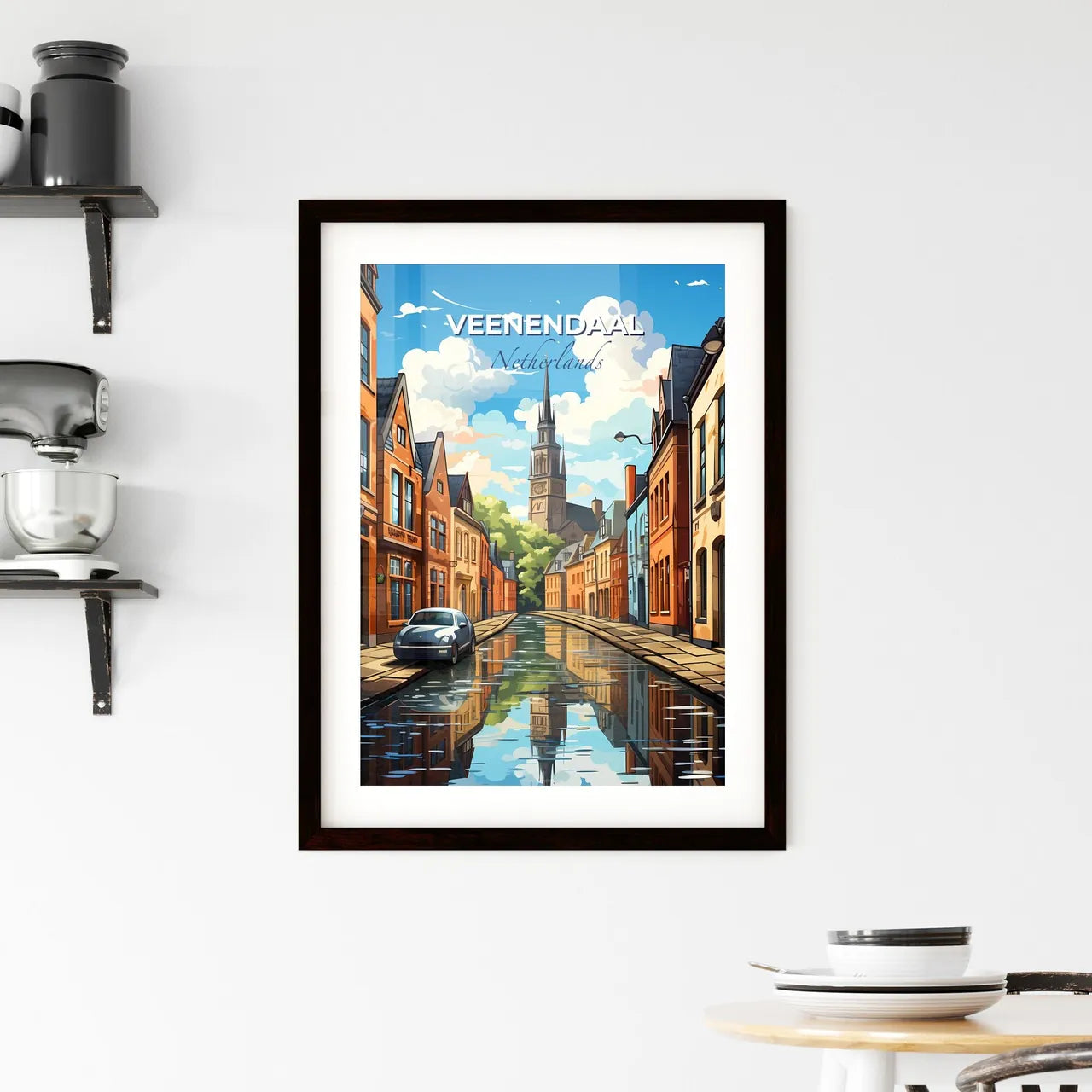 Veenendaal, Netherlands, A Poster of a water canal in a city Default Title