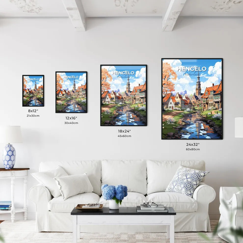 Hengelo, Netherlands, A Poster of a river running through a town Default Title