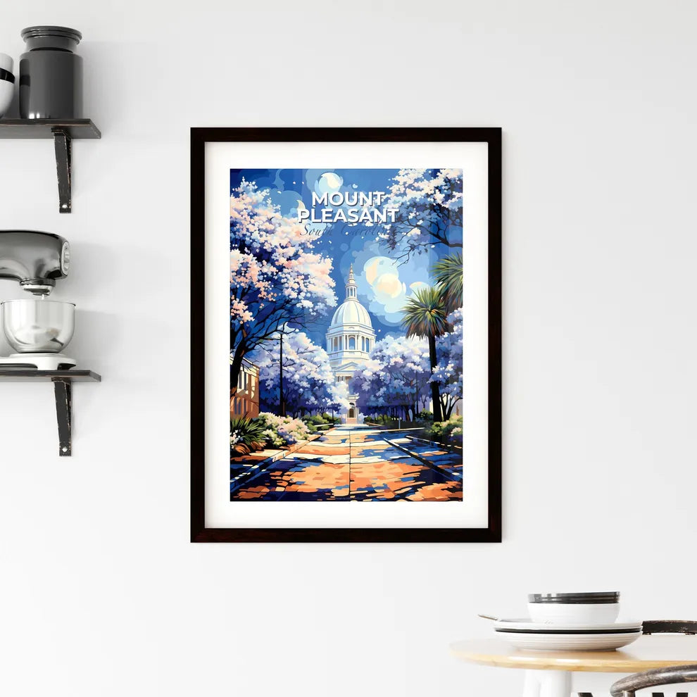 Mount Pleasant, South Carolina, A Poster of a street with trees and a dome on top of a building Default Title
