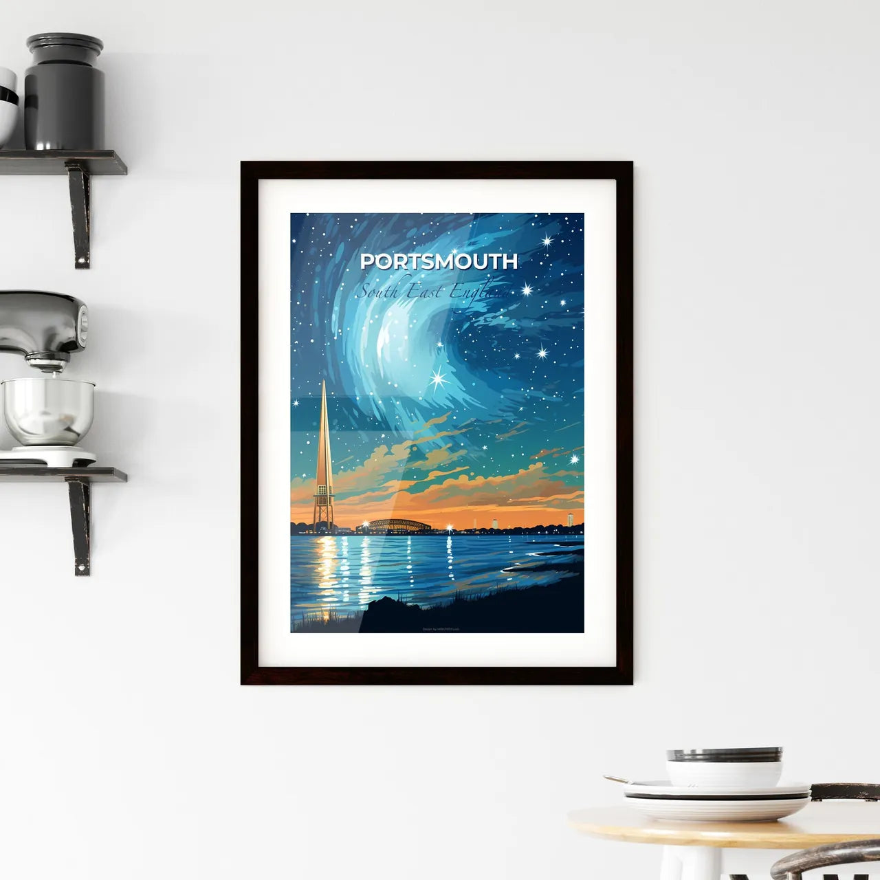 Portsmouth, South East England, A Poster of a starry sky over a city Default Title