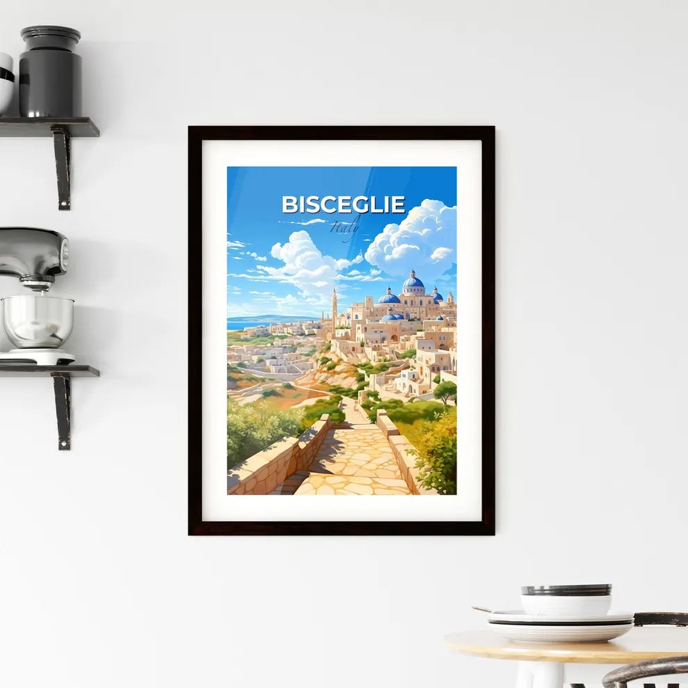 Bisceglie, Italy, A Poster of a city with a blue domed roof Default Title
