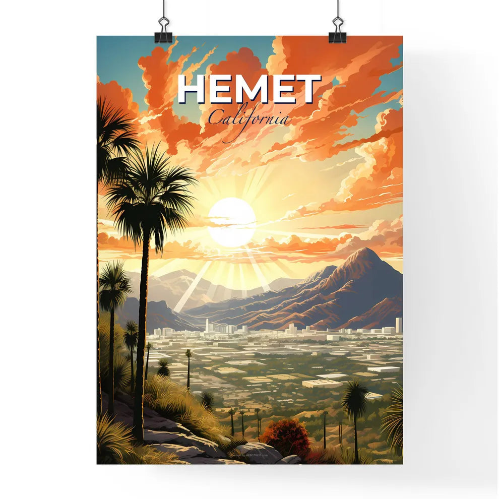 Hemet, California, A Poster of a sunset over a city Default Title