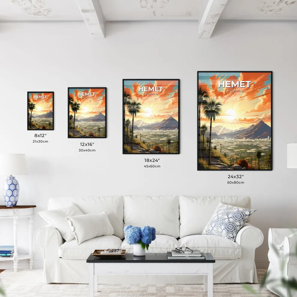 Hemet, California, A Poster of a sunset over a city Default Title