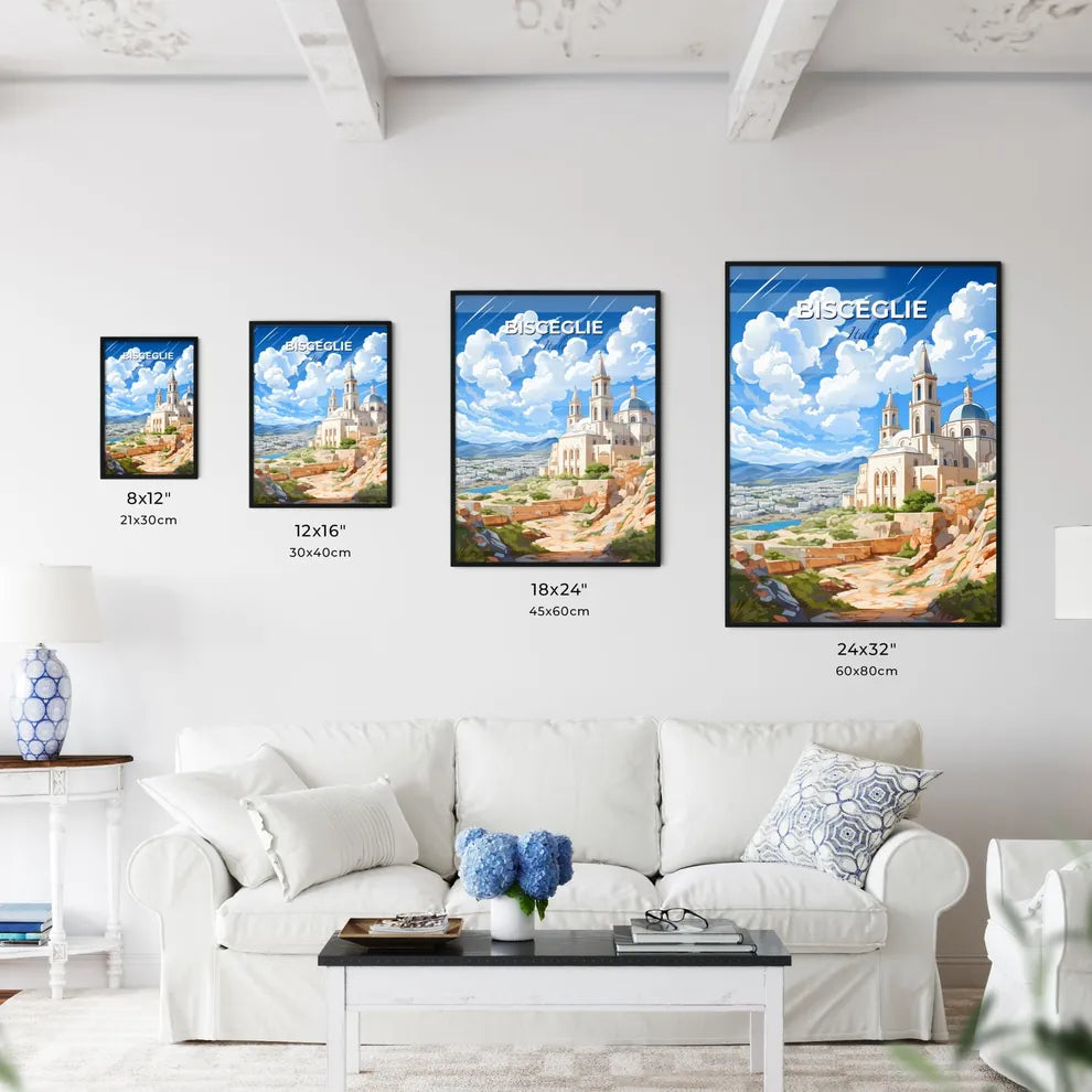 Bisceglie, Italy, A Poster of a building with towers and a city in the background Default Title