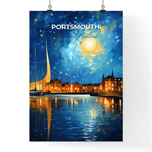 Portsmouth, South East England, A Poster of a painting of a city at night Default Title