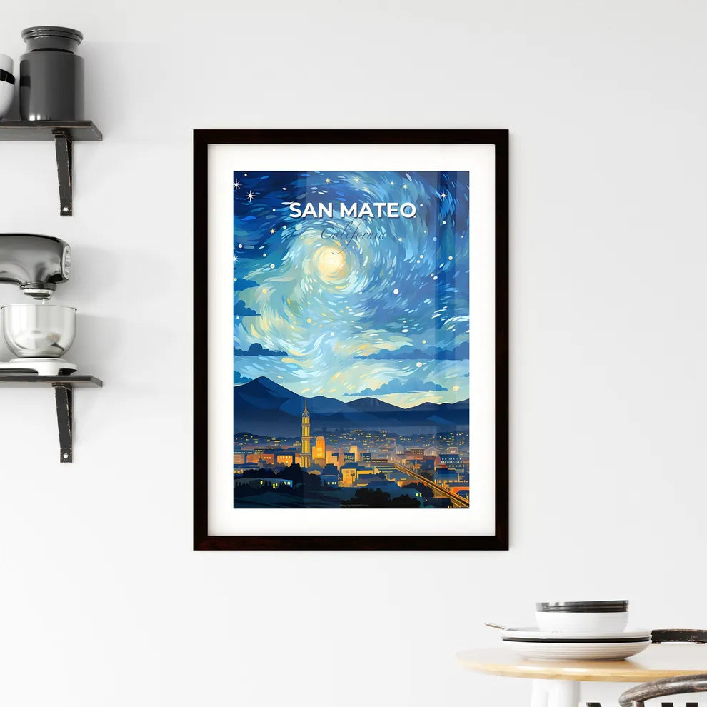 San Mateo, California, A Poster of a night sky over a city Default Title