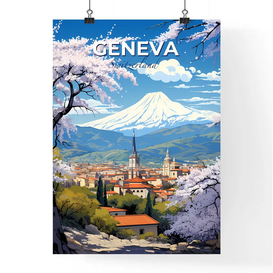 Geneva, Switzerland, A Poster of a mountain in the distance Default Title