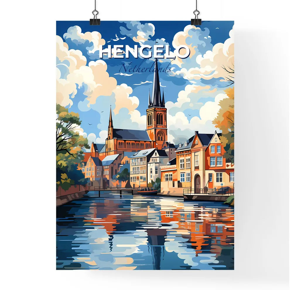 Hengelo, Netherlands, A Poster of a water next to a building Default Title