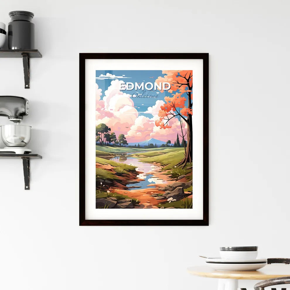 Edmond, Oklahoma, A Poster of a stream running through a grassy field Default Title